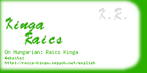 kinga raics business card